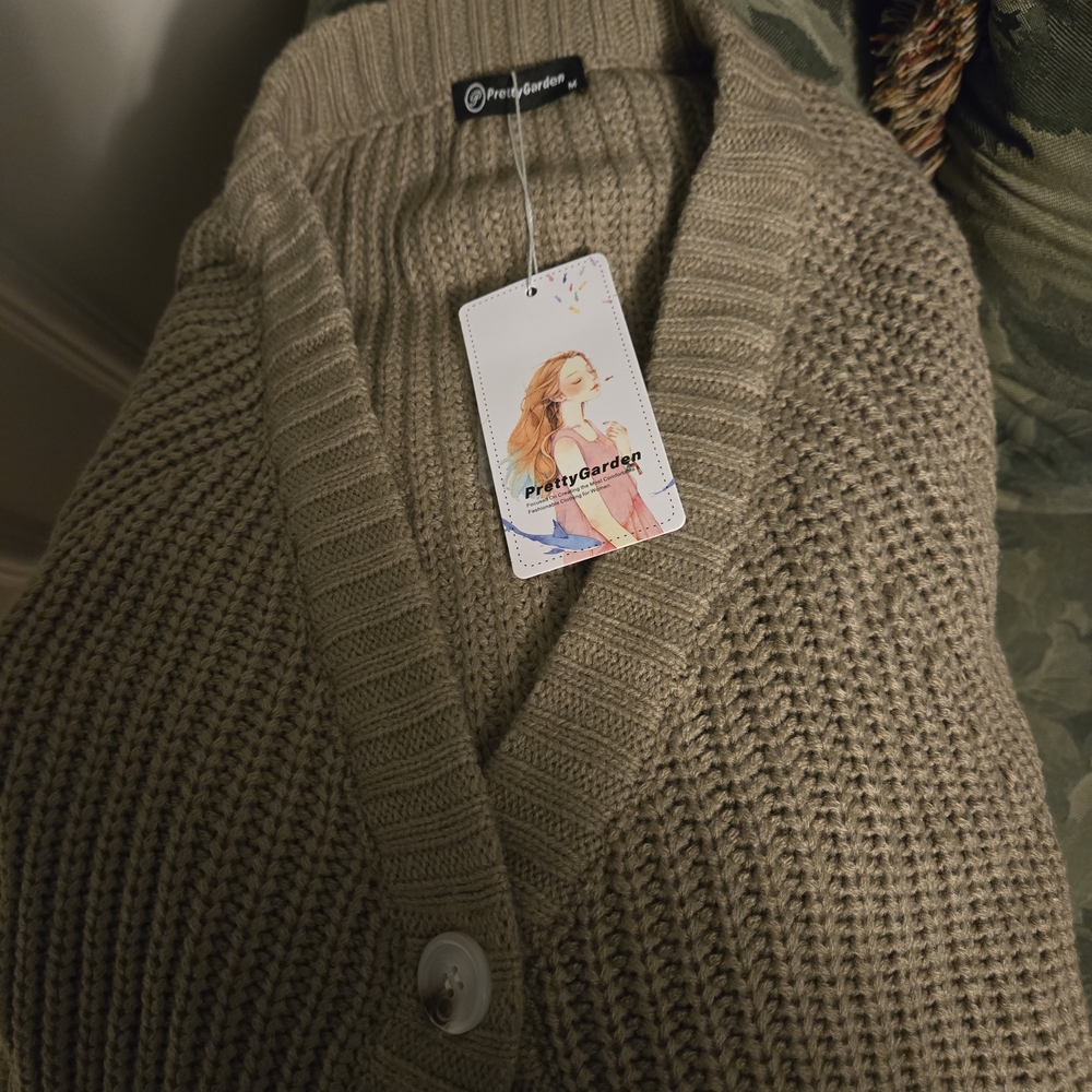 PrettyGarden Women's Taupe Cardigan Sweater